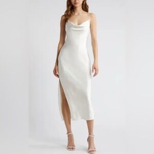 Open Edit Cowl Neck Satin Slipdress